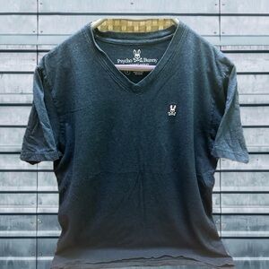 Psycho Bunny Men's Blue Navy  V-Neck T-Shirt size 6